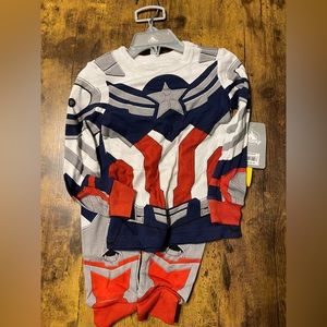 Boys 3t Disney PJ Pals Captain America Pajamas NWT